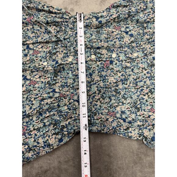 Trovata Birds of Paradis Kristi Dress Sea Mist Floral XS Cotton Blend Midi - Picture 10 of 12